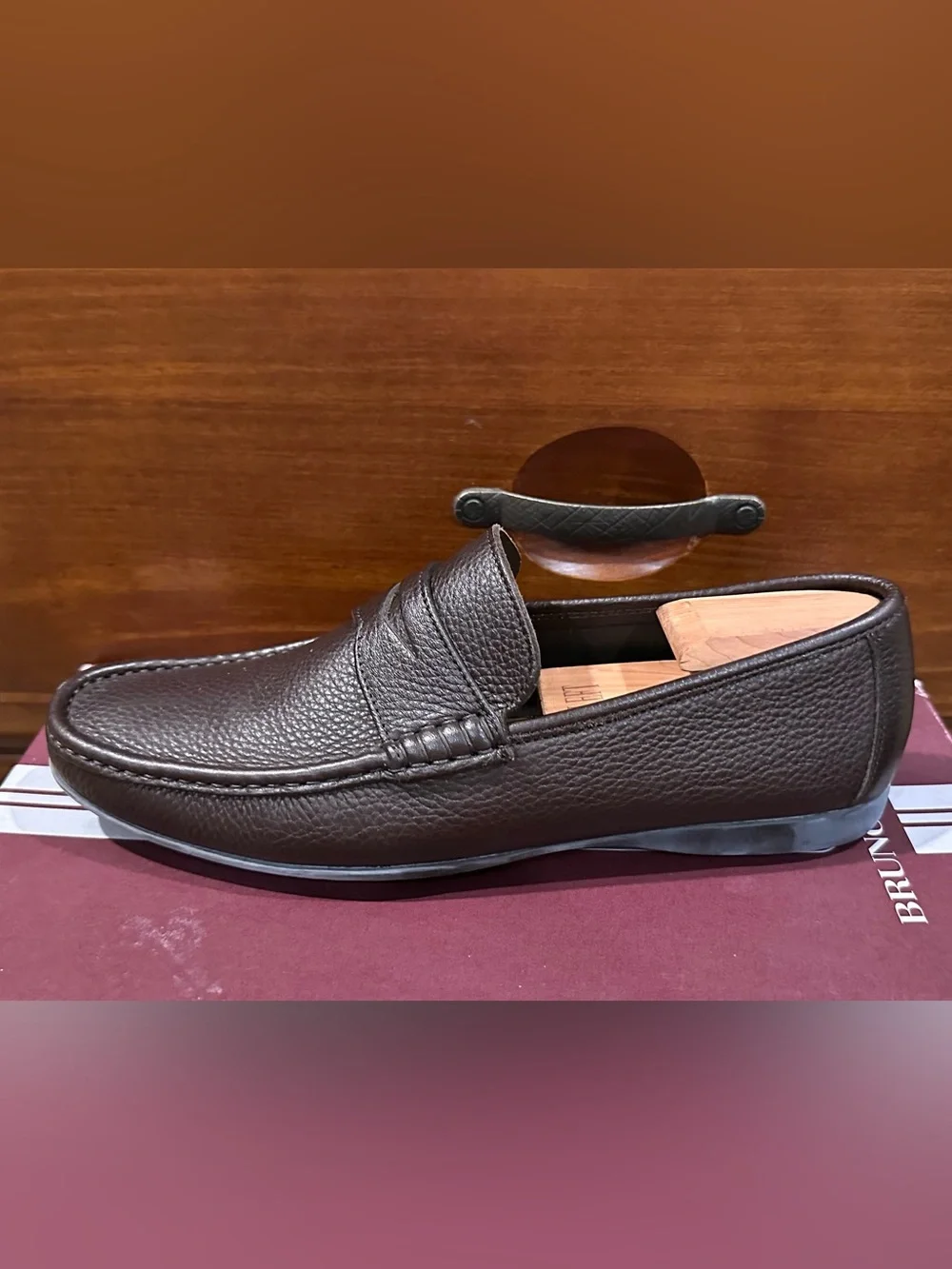 Bruno Magli Men's Classic Penny Loafers in Dark Brown 10.5